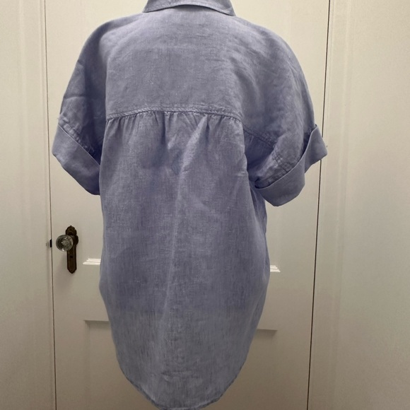 J Crew Captaine Linen Shirt S french blue Button Baird McNutt Women's BY693 - Picture 6 of 13